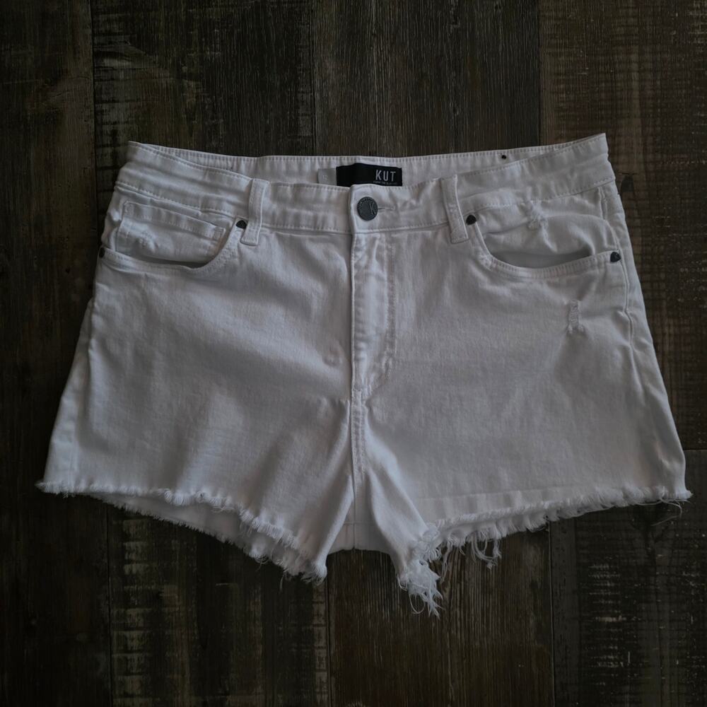 Kut From the Kloth "Jane" White High-rise Shorts Size 12
